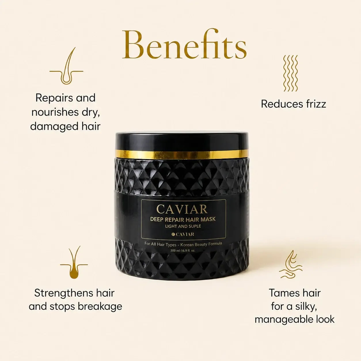 Beneficios de la mascarilla capilar de caviar: reparación, brillo y anti-rotura